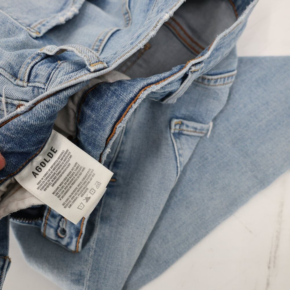 Agolde jeans womens 28 L25 Sophie Crop Blue Medium Wash Denim Cotton mid Rise - Picture 11 of 12